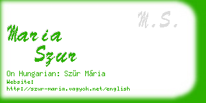 maria szur business card