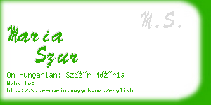 maria szur business card